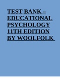 EDUCATIONAL PSYCHOLOGY 11TH EDITION BY WOOLFOLK TEST BANK