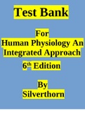 Test Bank For Human Physiology An Integrated Approach 8th Edition By Silverthorn