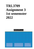 TRL3709 Assignment 3 1st Semester 2022