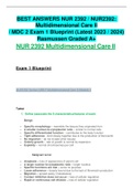 BEST ANSWERS NUR 2392 / NUR2392: Multidimensional Care II / MDC 2 Exam 1 Blueprint (Latest 2023 / 2024) Rasmussen Graded A+ NUR 2392 Multidimensional Care II