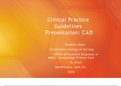 NR 576 Week 7 Clinical Practice Guidelines Presentation; Coronary Artery Disease (CAD)