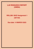 RRLLB81 QUIZ ASSIGNMENT 1 (597184) SEMESTER 1 2023