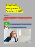 MNG2602 Assignment 1 (COMPLETE ANSWERS) Semester 2 2023 (743868) - DUE 28 August 2023