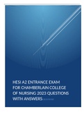 HESI A2 ENTRANCE EXAM FOR CHAMBERLAIN COLLEGE OF NURSING 2023 QUESTIONS WITH ANSWERS GRAMMAR