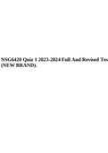 NSG6420 Quiz 1 2023-2024 Full And Revised Test (NEW BRAND).