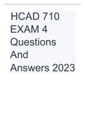 HCAD 710 EXAM 4 Questions And Answers 2023