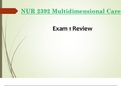 Exam 1 Review - NUR2392 / NUR 2392 (Latest 2023 / 2024) : Multidimensional Care II / MDC 2 - Rasmussen