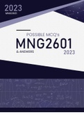 MNG2601 - POSSIBLE QUESTIONS AND ANSWERS ALL ASSIGNMENTS 2023