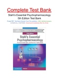 Stahl's Essential Psychopharmacology Neuroscientific Basis and Practical Applications 5th Edition Test Bank