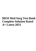 HESI MED SURG / HESI MED-SURG Exam 2023 | 2021 HESI MED SURG Actual questions And answers | HESI MED SURG EXAM QUESTIONS AND ANSWERS LATEST 2023 (A+ RATED) | HESI Med Surg Test Bank Complete  and HESI Med-Surg Exam (Best Guide 2023-2024)
