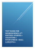 Test Bank for Neuroscience, Sixth Edition Purves • Augustine • Fitzpatrick • Hall LaMantia • Mooney ,Platt ,White (Chapter 1-34 complete )