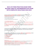 N212 ATI PEDS PRACTICE EXAM FORM B|ATIRN CARE OF CHILDRENPRACTICE EXAM WITH COMPLETE SOLUTIONS 2022-2023