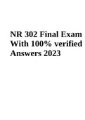 NR 302 Final Exam With 100% verified Answers 2023