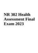 NR 302 Health Assessment Final Exam 2023