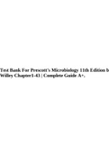 Test Bank For Prescott's Microbiology 11th Edition by Willey Chapter1-43 | Complete Guide A+.