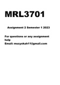 MRL3701 Assignment 2 Semester 1 2023