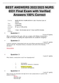BEST ANSWERS 2022/2023 NURS 6531 Final Exam with Verified Answers 100% Correct 