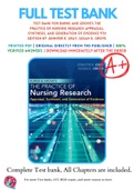 Test Bank For Burns and Grove's The Practice of Nursing Research Appraisal, Synthesis, and Generation of Evidence 9th Edition By Jennifer R. Gray; Susan K. Grove 9780323673174 Chapter 1-29 Complete Guide .