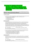 Concept For Medical Surgical Nursing 10th Edition    Ignatavicius Workman Latest TEST BANK 2023 UPDATED