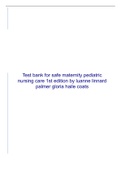 Test bank for safe maternity pediatric nursing care 1st edition by luanne linnard palmer gloria haile coats