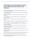 ATI Anatomy and Physiology Practice Exam 2023 Questions with correct Answers
