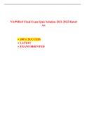 NAPSRx® Final Exam Quiz Solution 2022-2023 Rated A+