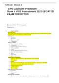 APN Capstone Practicum Week 4 VISE Assessment 2023 UPDATED EXAM PREDICTOR