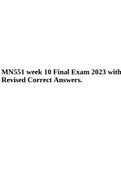 MN551 week 10 Final Exam 2023 with Revised Correct Answers.