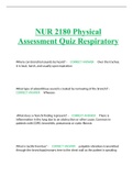 NUR 2180 Physical Assessment Quiz Respiratory