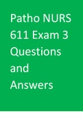 Maryville University Patho NURS 611 Exam 3 QUESTIONS AND ANSWERS