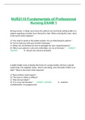 NUR2115 Fundamentals of Professional Nursing EXAM 1