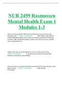 NUR 2459 Rasmussen Mental Health Exam 1 Modules 1-3