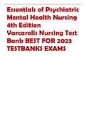 Essentials of Psychiatric  Mental Health Nursing  4th Edition Varcarolis Nursing Test  Bank BEST FOR 2023  TESTBANKS EXAMS