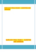 NURS 6551 FINAL EXAM 3 – QUESTION AND ANSWERS VERIFIED BY EXPERT TUTOR QUARANTEDD A PASS