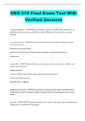 NSG 318 Final Exam Test With Verified Answers
