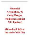 Financial Accounting, 9e Craig Deegan (Solution Manual)