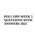 POLI 330N WEEK 5 QUESTIONS WITH ANSWERS 2023