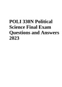 POLI 330N Political Science Final Exam Questions and Answers 2023 | POLI 330N Week 8 Final Exam Version 2 Essay MCQs 2023 | POLI 330 Week 3 Discussion Question 1 & DQ 2 | POLI 330N Week 2 Quiz 2023 | POLI 330N WEEK 5 QUESTIONS WITH ANSWERS 2023 & POLI330 