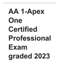 AA 1-Apex One Certified Professional Exam graded 2023