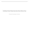 Unfolding Clinical Reasoning Case Study Mandy Gray