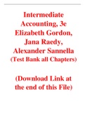 Intermediate Accounting, 3e Elizabeth Gordon, Jana Raedy, Alexander Sannella (Solutions Manual with Test  Bank)