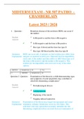 MIDTERM EXAM  NR 507 ( Latest 2023 / 2024 )   PATHO  - ,CHAMBERLAIN  GRADED A+ Questions and Answers (Actual Exam)
