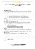 Wong's Essentials of Pediatric Nursing 11th Edition Hockenberry Rodgers Wilson Test Bank Chapter 1. Perspectives of Pediatric Nursing MULTIPLE CHOICE 1. The clinic nurse is reviewing statistics on infant mortality for the United States versus other cou