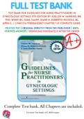 Guidelines for Nurse Practitioners in Gynecologic 11th 12th Edition Hawkins- Roberto-Nichols- Stanley-Haney Test Bank