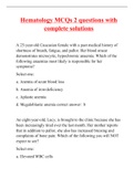 Hematology MCQs 2 questions with complete solutions