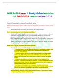NUR2459 Exam 1 Study Guide Modules 1-3 2023-2024 latest update 2023