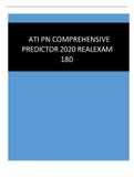 ATI PN COMPREHENSIVE PREDICTOR 2020 REAL EXAM 180 Questions And Answers (Verified)