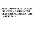 ASHFORD UNVERSITY MAT 232 WEEK 4 ASSIGNMENT STATISTICAL LITERATURE LATEST 2023