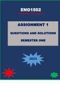 ENG1502 ASSIGNMENT ONE DUE 28 MARCH 2023( SOLUTIONS)