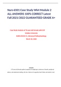 Nurs-6501 Case Study Wk4 Module 2 ALL ANSWERS 100% CORRECT Latest Fall 2021/2022 GUARANTEED GRADE A+